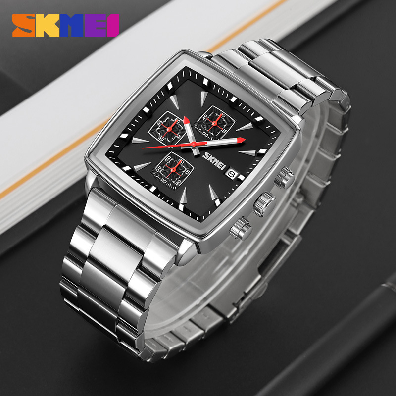 Momento de comercio exterior transfronterizo reloj de hombre tres ojos seis agujas calendario de luz nocturna reloj de pulsera impermeable multifunción cronógrafo de hombre