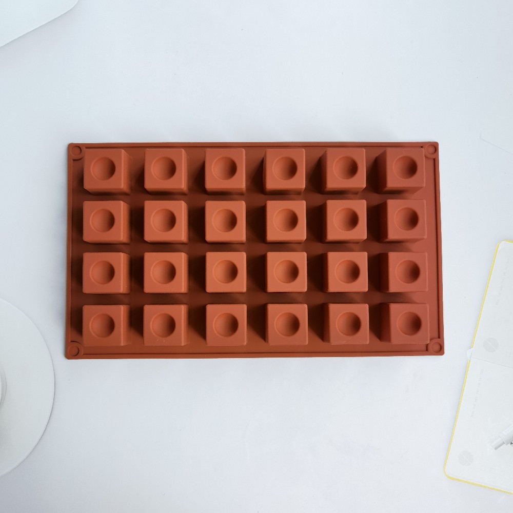 24 cuadros de punto 195 chocolate molde de silicona pudín pastel molde de postre jabón utensilios