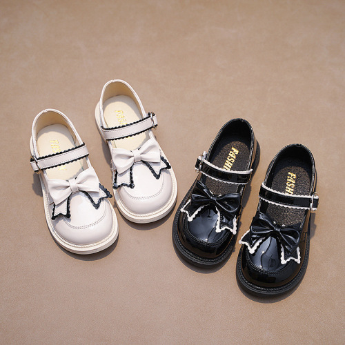 Children's Leather Shoes for Spring and Autumn 2025, British Style Black Soft Sole Princess Shoes for Primary School Students, Performance Shoes