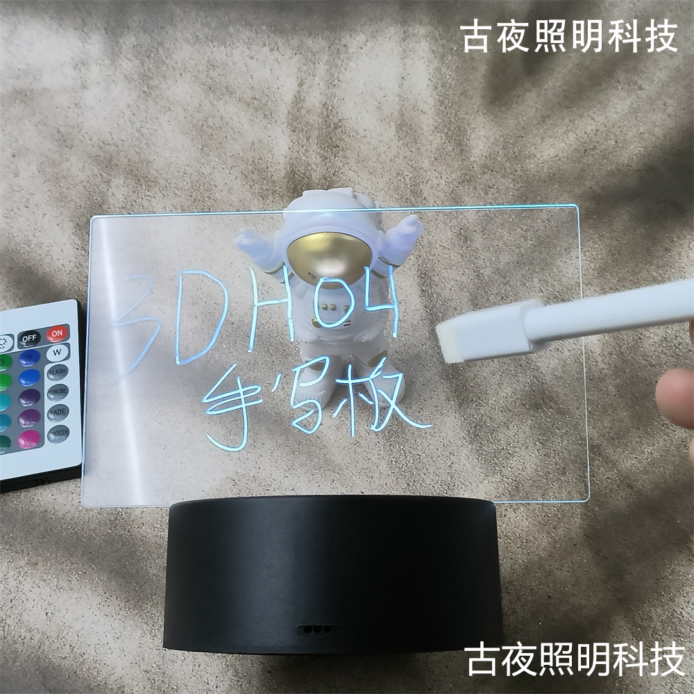 Tablero de escritura a mano de bricolaje de celebridades de Internet al por mayor de fábrica, luz nocturna en 3D, tablero de mensajes luminoso de escritura borrable de acrílico