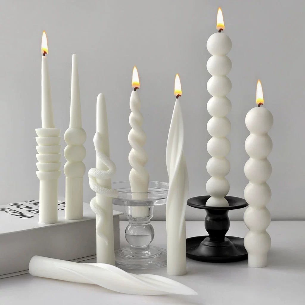 Silicone Candle Mold Set, European-Style Rotating Decorative Shapes, DIY Handmade Candles