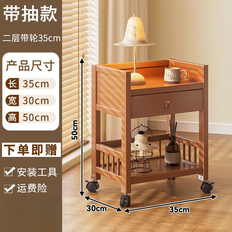 Estante de almacenamiento móvil multicapa de estante de almacenamiento para carro de salón doméstico de madera no sólida fácil de aterrizar estante de almacenamiento