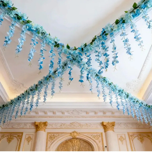 Simulated wisteria flower wedding party garden home wall decoration…