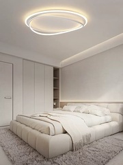 主臥室燈簡約現代led餐廳吸頂燈北歐極簡白色燈具書房間睡房燈飾