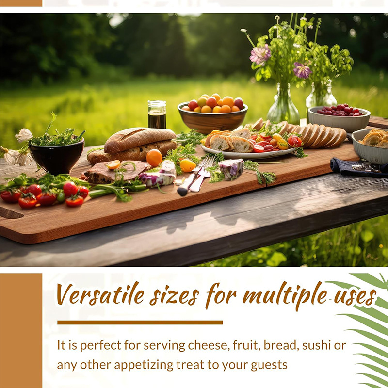 Tablero de cortar plegable de madera, picnic portátil, camping, pan de frutas, tabla de cortar, tabla de cortar de madera disponible de doble cara de cocina