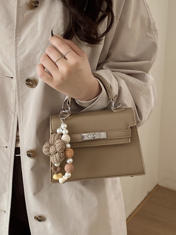 Bolso de mano de alta sensación para mujeres 2026 nuevo retro lichi Kelly bolso nicho lujoso mochila de hombro image 3