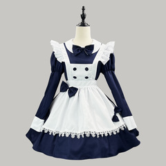 クロスボーダー 2025 新しいハロウィンコスチュームエリーアニメロングメイドドレスメイドカフェ作業服