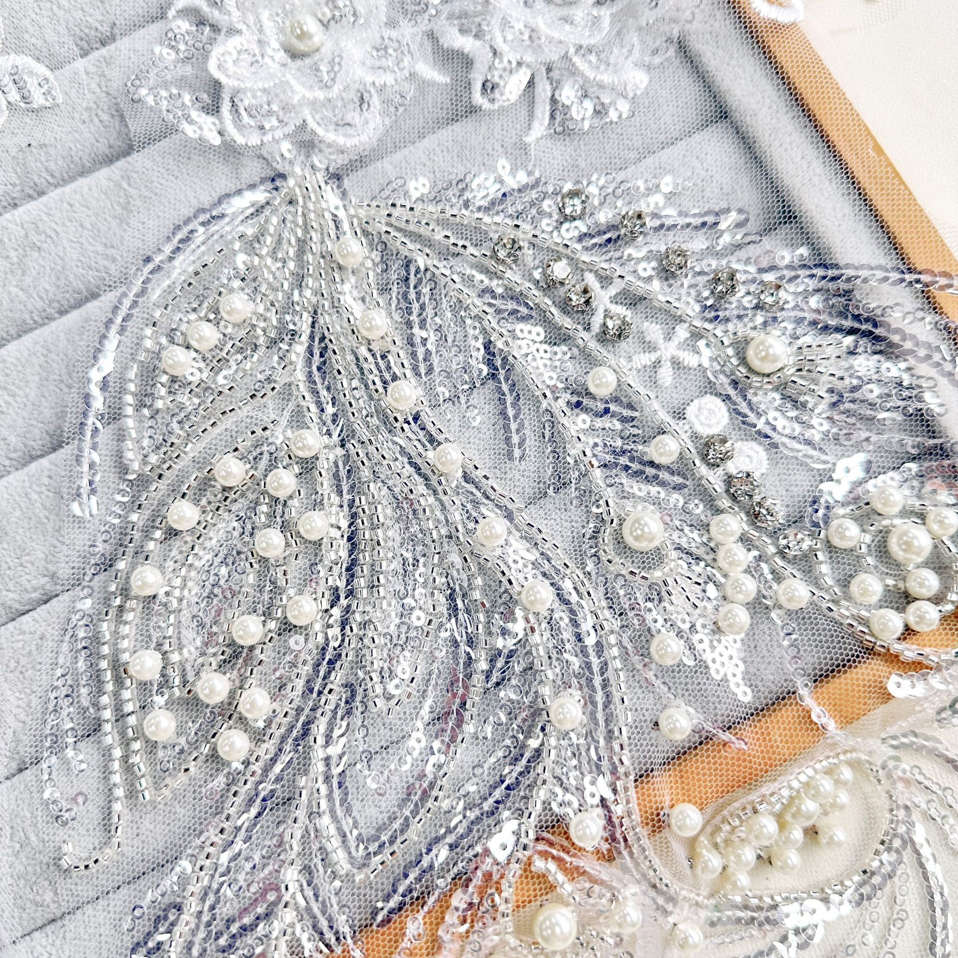 Vintage vestido de boda de encaje decal de perlas de diamante crocheted vestido vestido accesorios image 4