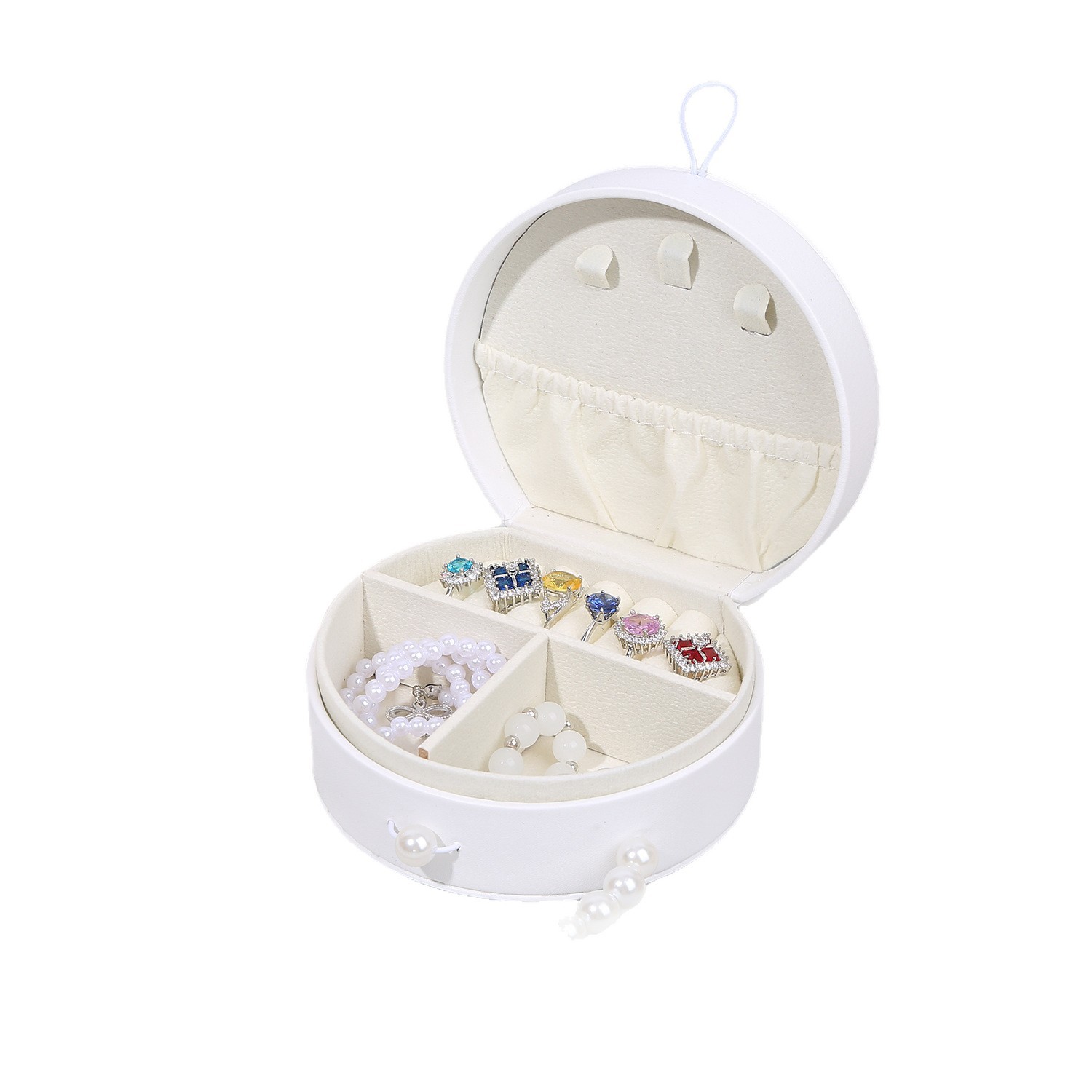 Caja de joyas portátil de perlas para niños niñas regalo de cumpleaños caja de regalo de joyas para niñas pequeñas caja de princesa