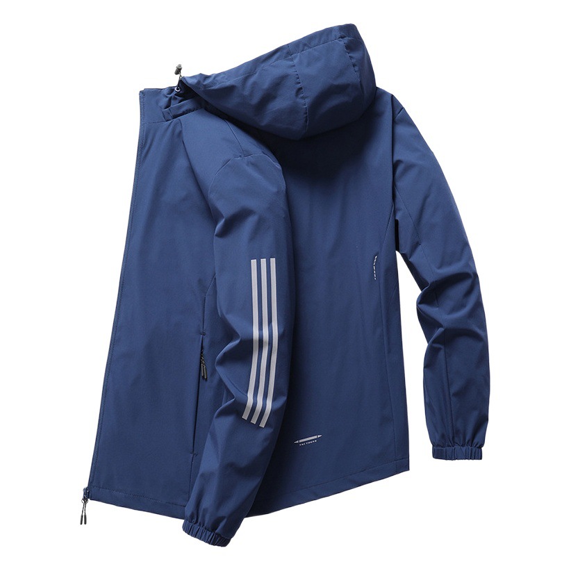 Jacket, Large Size, Hooded Windbreaker, Spring and Autumn Men's Thin Jacket, Outdoor Sports Windbreaker, Men's Detachable Running Jacket