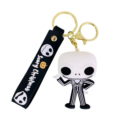 Cross-border Christmas Horror Nights PVC key chain pendant car bag key chain accessories cartoon doll pendant
