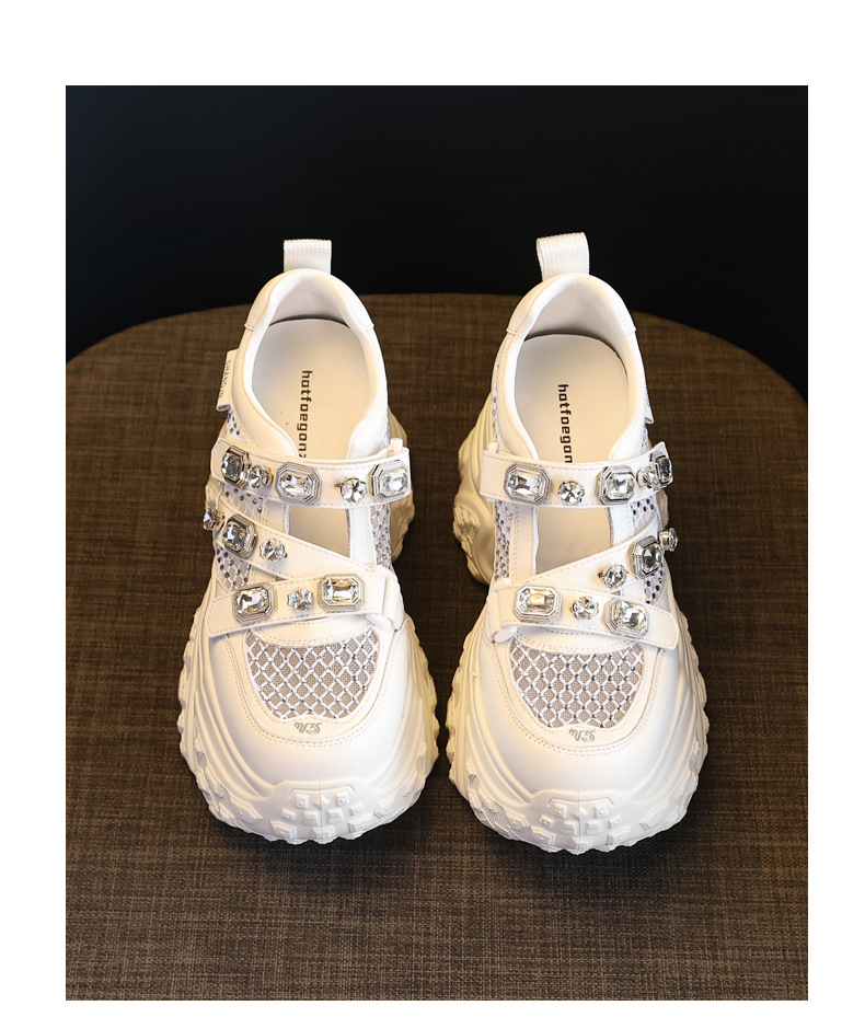 Giày sneaker nữ đế dày lưới thoáng khí phong cách thể thao — Màu trắng chi tiết 19