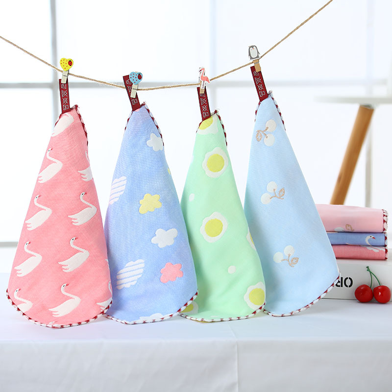 婴儿口水巾纯棉小方巾六层纱儿童毛巾幼儿园擦手巾宝宝围嘴批发|ru