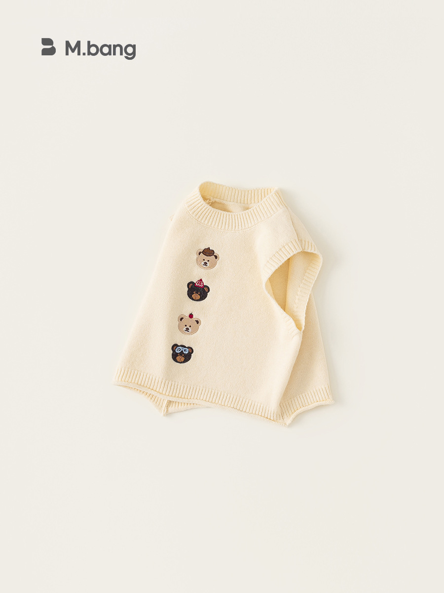 Bangchoan ropa para niños chaleco de otoño 2025 oso de dibujos animados chaleco de punto para niños suéter clip de caballo ropa de niñas