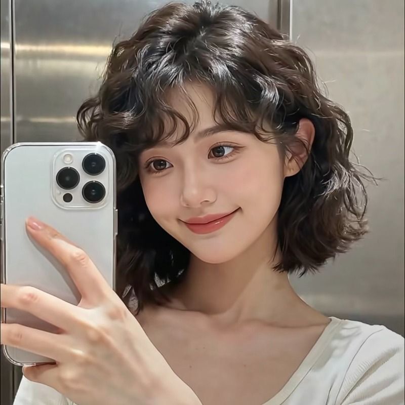 Full Wig for Women, Autumn/Winter New Style, Realistic Atmosphere, Everyday Wool Curls, Sweet and Cute Short Hair Full Wig