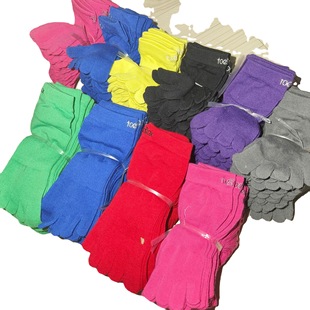 Wholesale Stock of Colorful Embroidered Five-Toe Socks for Men and Women, Available in Various Styles, Including Short and Long Lengths