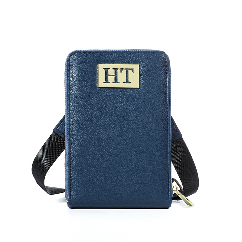 Bolso del teléfono móvil con cremallera bolso de hombro simple del color sólido de las mujeres cartera multifuncional bolso de cuero de las mujeres bolso del teléfono móvil al por mayor