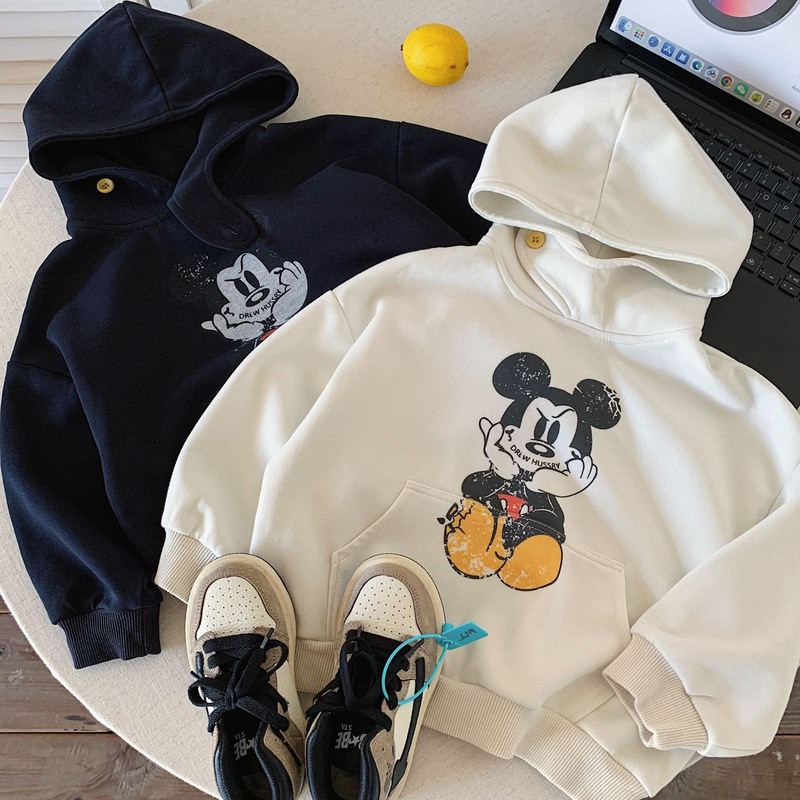 Children's Mickey Hoodie 2026 Autumn New Style Boys' and Girls' Korean Cartoon Fashionable Versatile Casual Top Children's Mickey Hoodie 2026 Autumn New Style Boys' and Girls' Korean Cartoon Fashionable Versatile Casual Top