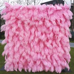 クロスボーダー工場ダチョウの羽の壁は布の底の花の壁の背景の壁をシミュレーションして写真を撮影します。