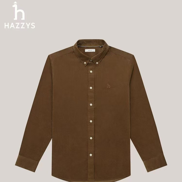 跨境哈吉斯Hazzys长袖细条纹灯芯绒衬衫男ASCZK1BDK10|undefined