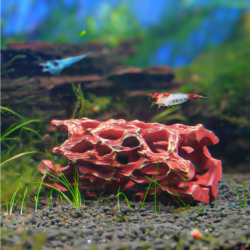 El comerciante empuja fuertemente la pecera de resina para el paisaje, el micropaisaje, el camarón Pipi, el camarón reptil, el pequeño camarón para evitar la casa, el punto es recto