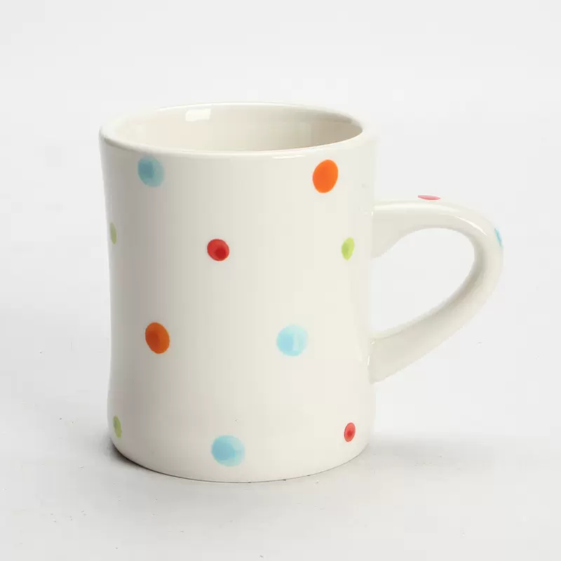 严选新款复古波点水杯高颜值情侣杯子陶瓷马克杯家用牛奶杯咖啡杯