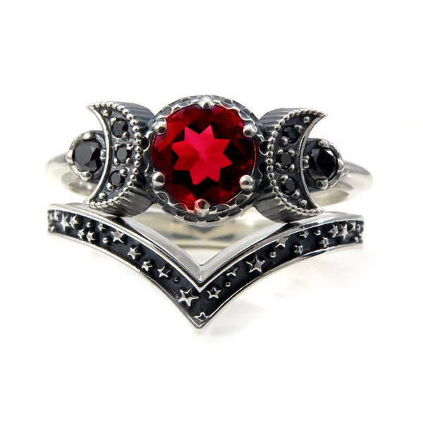 Retro Star Alloy Inlay Artificial Gemstones Women's Rings display picture 2