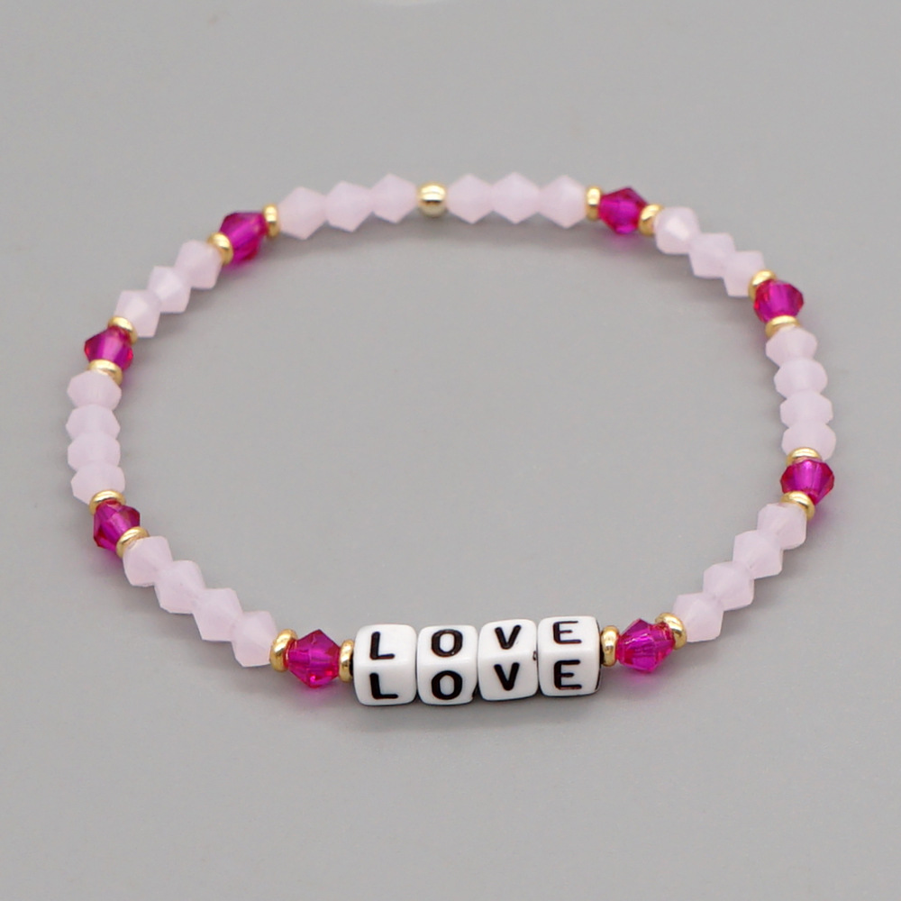 Bohemia Style Letter Diamond Shape Crystal Small Bracelet Wholesale display picture 3