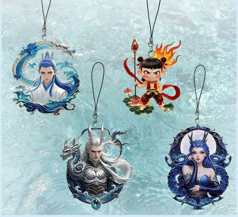 Новый хит продаж Nezha Magic Child Sea Peripheral Edition, цепочка для мобильного телефона, торт с лотосом, торт Ao Bing, крошечная подвеска, милая студенческая книга