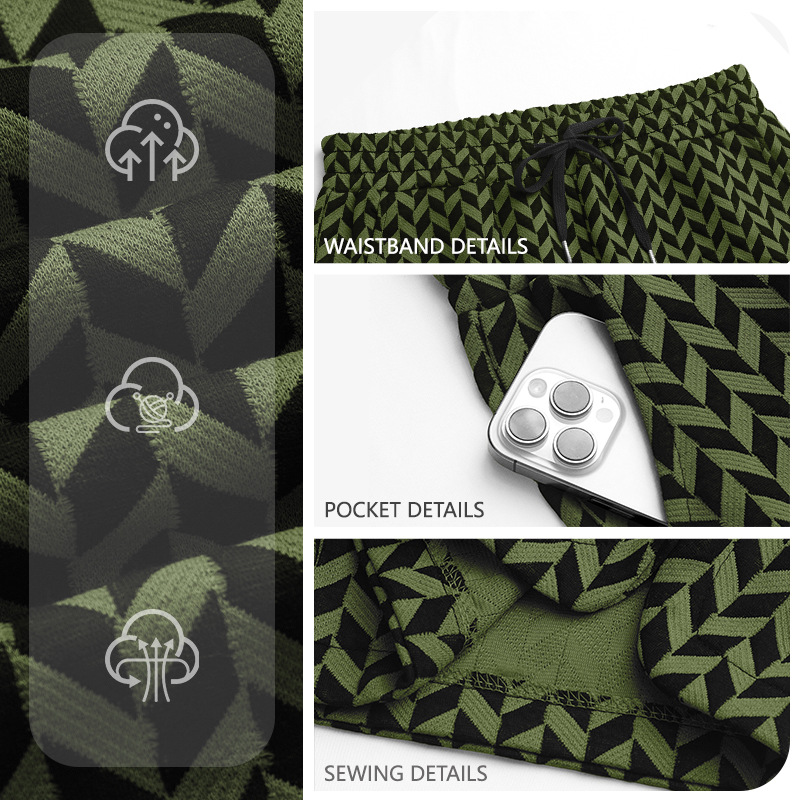 Estación independiente transfronteriza hombre Jacquard estampado de cintura media TK deportivo casual suelto respirable elástico cinco pantalones cortos