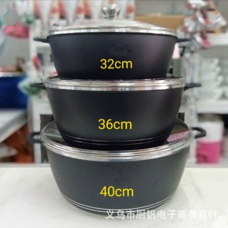 Large 6-piece pan set 32cm 36cm 40cm non...