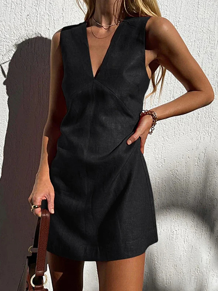 Linen Mini Dress Detail