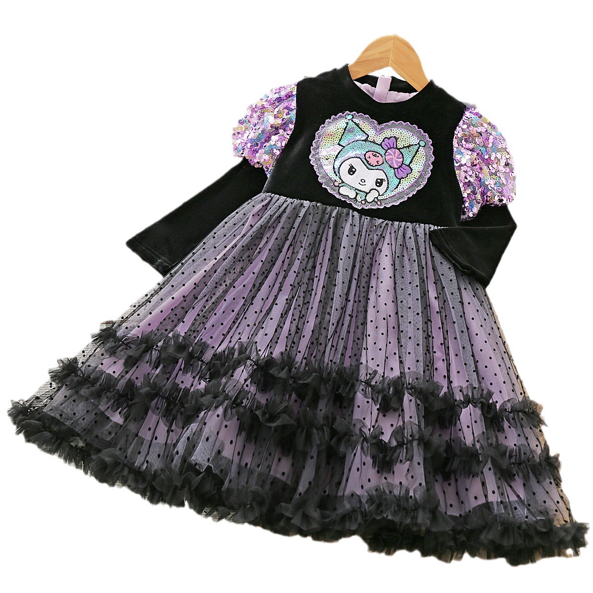 Niña coolomi Lolita princesa vestido de los niños de manga larga oscuro pettiskirt bebé otoño ropa coolomi vestido