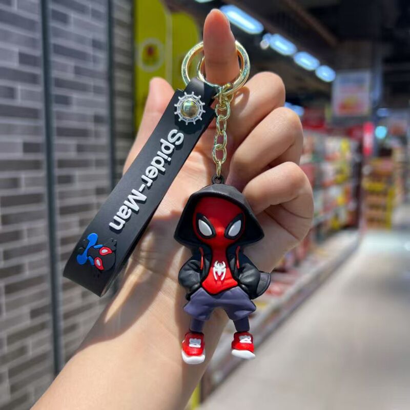 新しいスウェットシャツスパイダーマン編組マーベルキーホルダーペンダントクリエイティブカーキーホルダーカクテルクレーンギフト|undefined