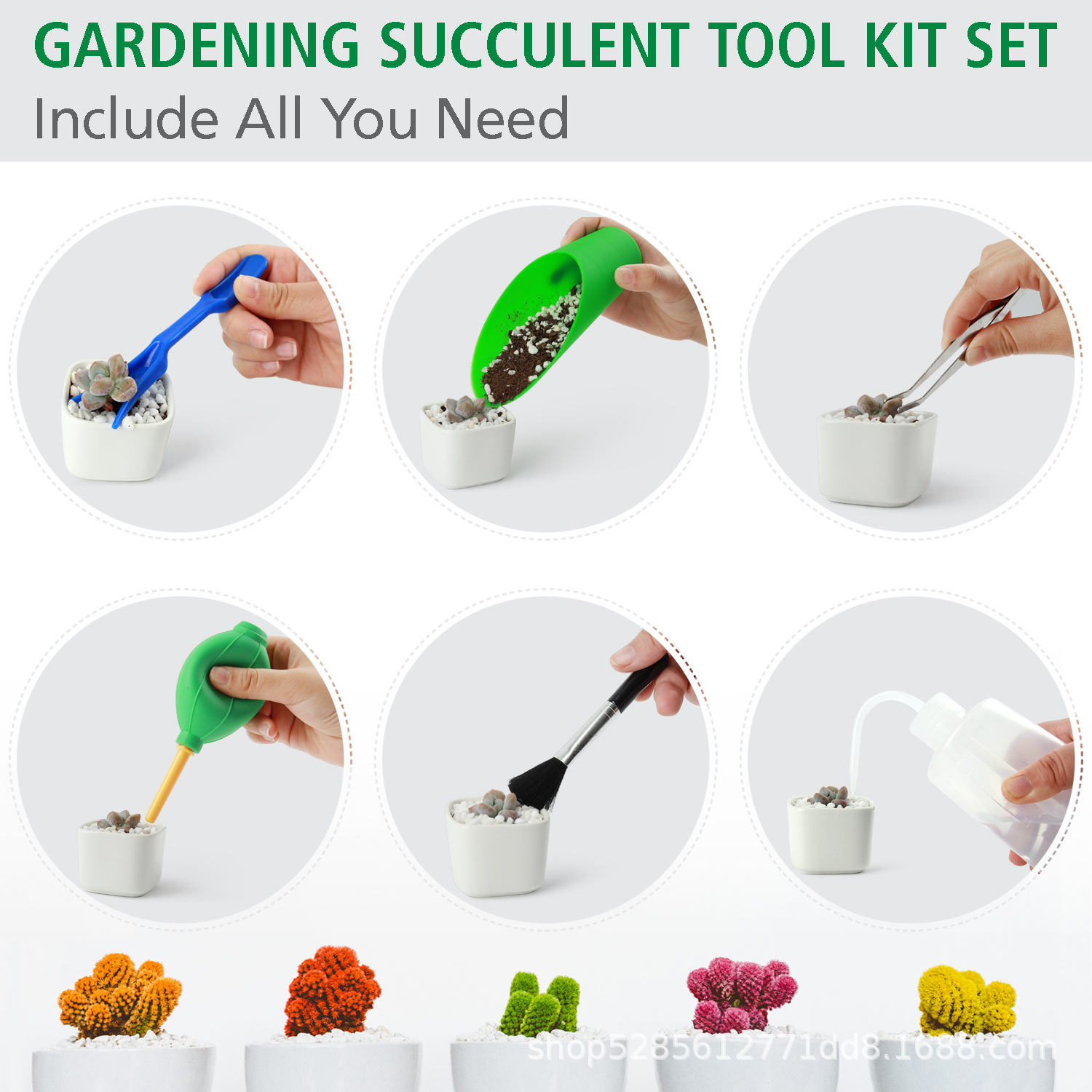 (2개) 분재 도구 즙이 많은 식물 세트 저장 가방 미니 정원 도구 세트