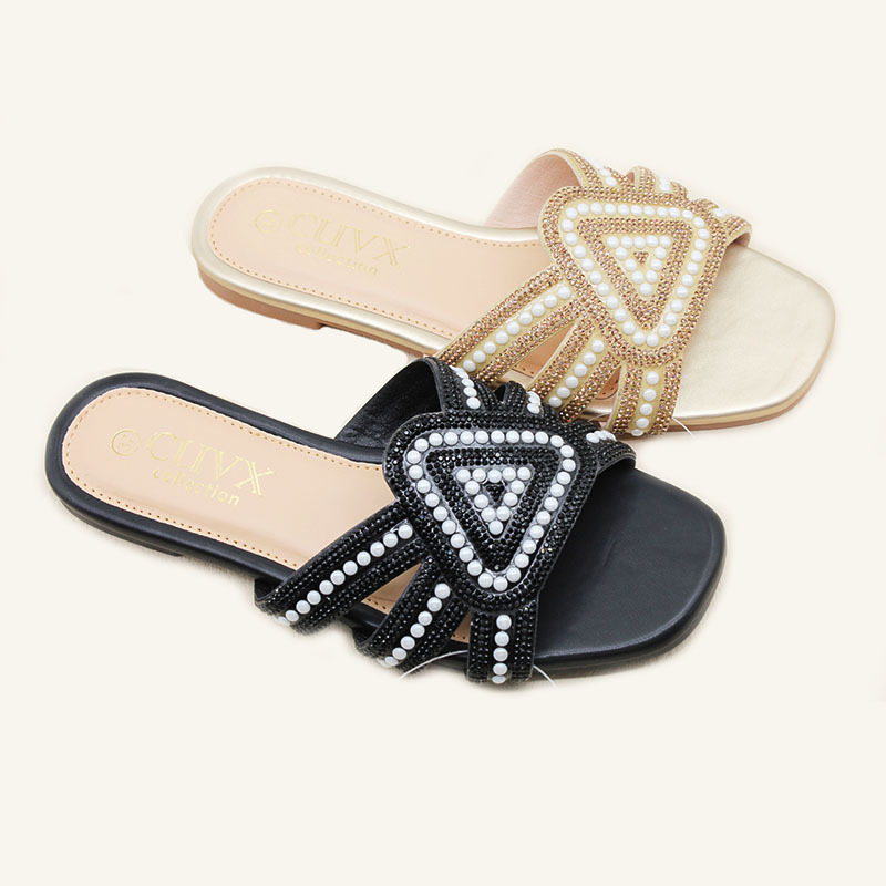 1688 Angor Shoes New Luxury Diamond Summer Beach Slippers Casual Slippers Women Handmade plus size