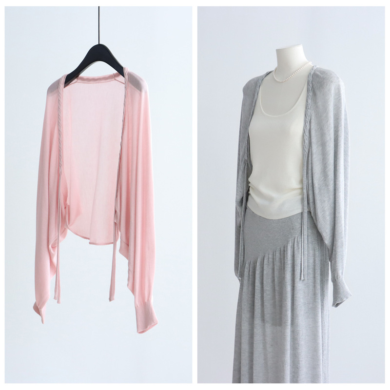Twisted Rope Placket Niche Batwing Sleeve Knit Cardigan Summer Tencel Lyocell Long-Sleeve Shawl Sun Protection Air Conditioning Shirt Twisted Rope Placket Niche Batwing Sleeve Knit Cardigan Summer Tencel Lyocell Long-Sleeve Shawl Sun Protection Air Conditioning Shirt