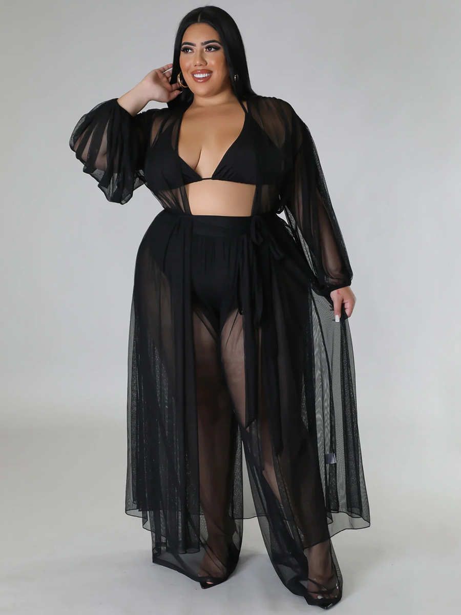 Damesæt buksesæt til plus size med flagermusærmer elegant_voghion.com