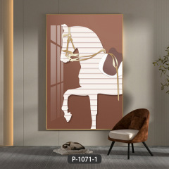 Light luxury beauty knight living room equestrian decorative painting fashion Nordic modern simple entrance sofa background wall hanging painting