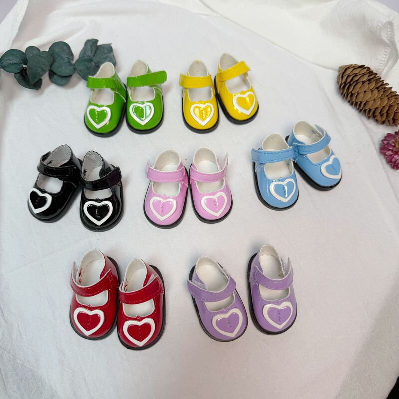 20cm Doll Dress-Up Shoes 1/6 Scale Bjd Doll Heart-Shaped Print Princess Shoes Lolita Doll Accessories 20cm Doll Dress-Up Shoes 1/6 Scale Bjd Doll Heart-Shaped Print Princess Shoes Lolita Doll Accessories
