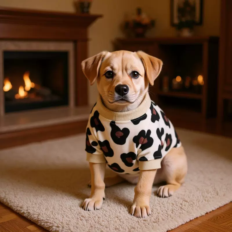 新款大中小型犬宠物衣服猫咪服装狗狗服饰毛衣通用保暖豹纹