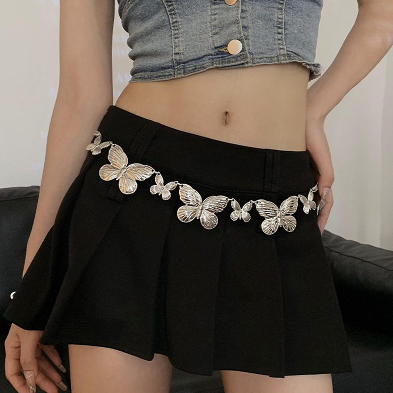 銀色の金属の腰の鎖の女性の復古のボヘミアンの百合の装飾のワンピースのスカートのファッションの高級感のベルトの装飾|undefined
