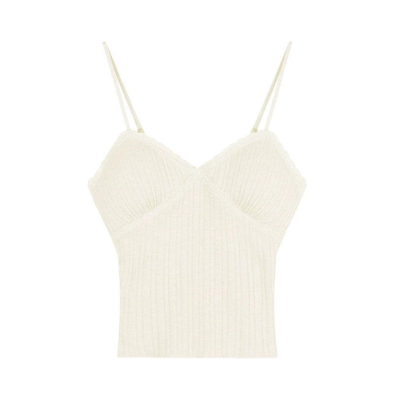 Lace Universal Tank Top with Cups, French Style, Women, One Size (fits 75–120 catties)