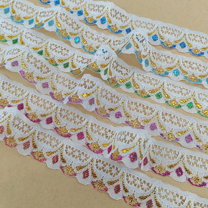 Estilo étnico color oro encaje plata encaje Ropa Accesorios niños muñeca falda Accesorios