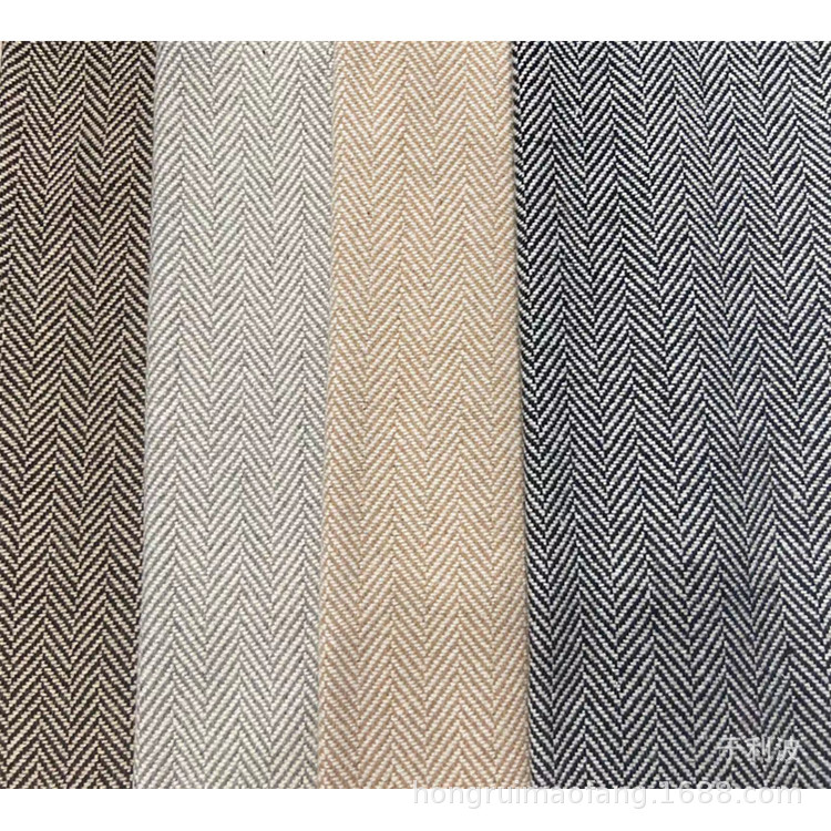 现货供应 经典款3.3CM人字呢 秋冬女装鞋帽外套粗纺毛呢面料