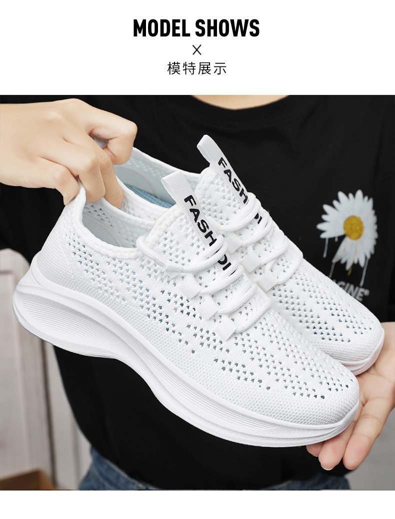 Zapatos de moda de primavera para mujeres 2026 zapatos de malla de tela transpirables zapatos de correr suaves zapatos casuales zapatos deportivos de comercio exterior