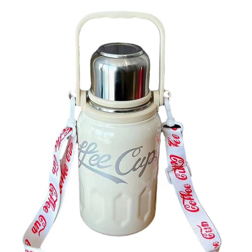 Popular Coca-Cola Large Capacity 316 Stainless Steel Insulated Cup, High-Aesthetic Outdoor Portable Shoulder Water Bottle