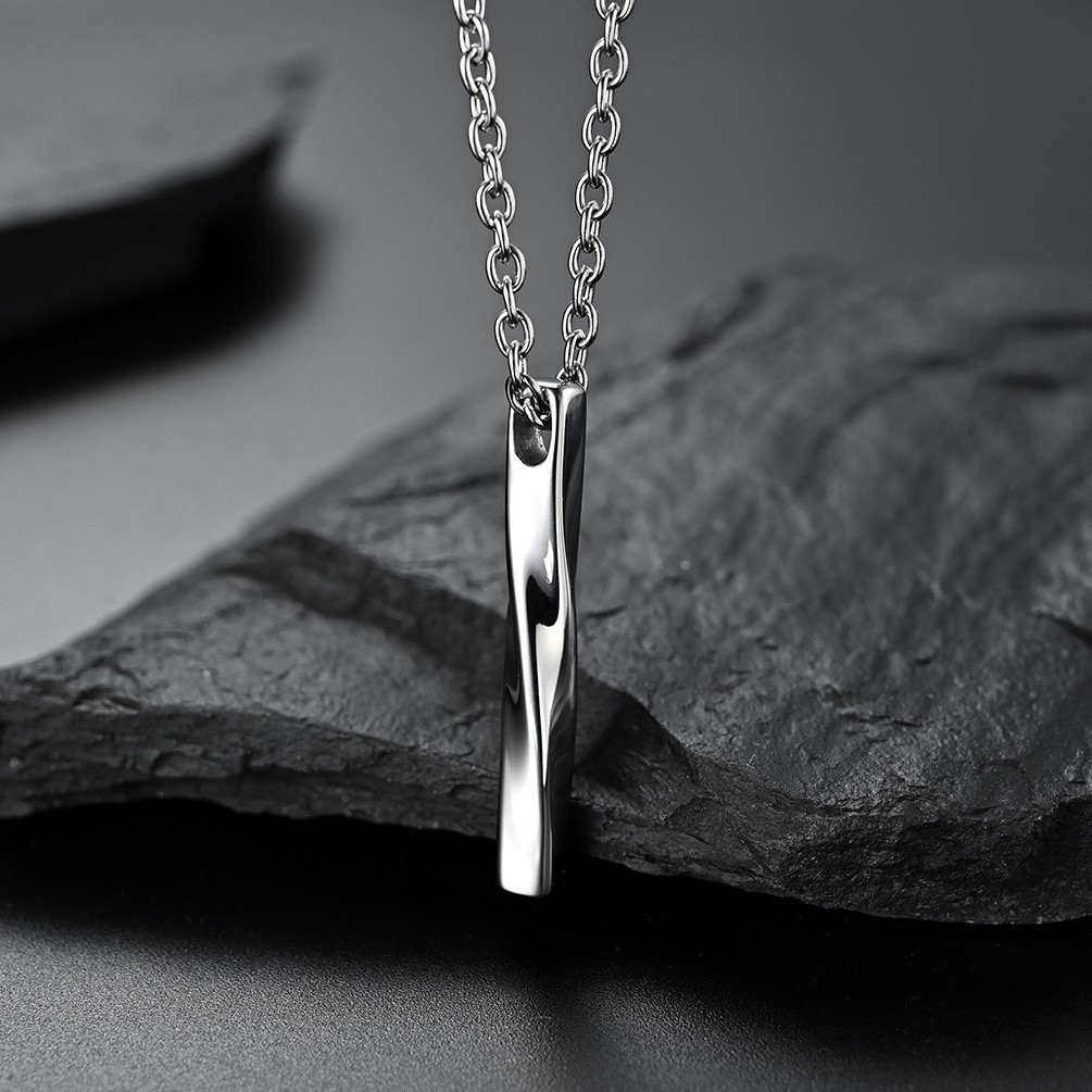 20g Weight Pendant Necklace Classification Fashion Solid Color Stainless Steel Pendant Necklace 1 Piece