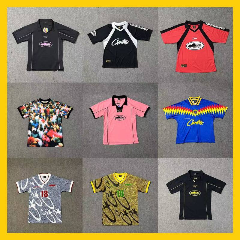 Corteiz European and American High Street Fashion Brand Sports T-Shirt Football Breathable Polo Shirt for Men and Women, Same Style Short-Sleeved Summer Wear