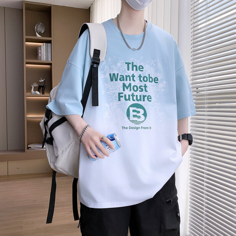 Teenage Cool Short-Sleeved T-Shirt Boys High School Junior High School Students Half-Sleeved Boys Big Children Summer Trendyy T-Shirt Tops